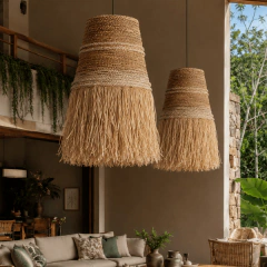 Luminária Pendente Lawan em Fibras Naturais na internet