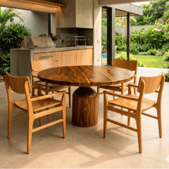 Cadeira Alba com braços madeira maciça - comprar online