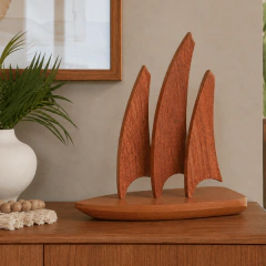 Escultura Veleiro em Madeira - comprar online