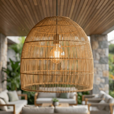 Luminária Pendente Deraya em Rattan - comprar online