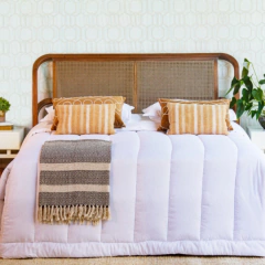 Cama ou Cabeceira Afrodite em Madeira e Tela - CarmelaBlend ® | Online e Descomplicado