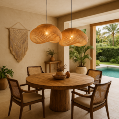 Luminária Pendente em Rattan - loja online