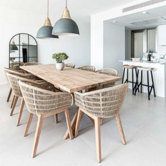 Cadeira Bay em Rattan Sintético e Teca - comprar online