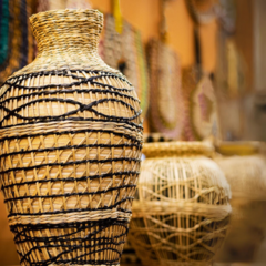 Vaso em Bambu e Algas Marinhas - comprar online