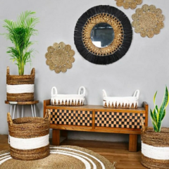 Espelho Bali Decorativo Fibras Naturais - comprar online