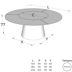 Mesa Valentina Coleção Contatto
