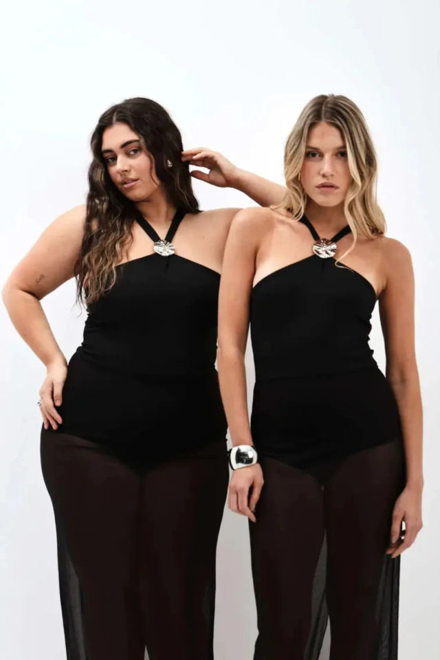 VESTIDO LYCRA C/TUL ESC/CRUC "ANGIE"