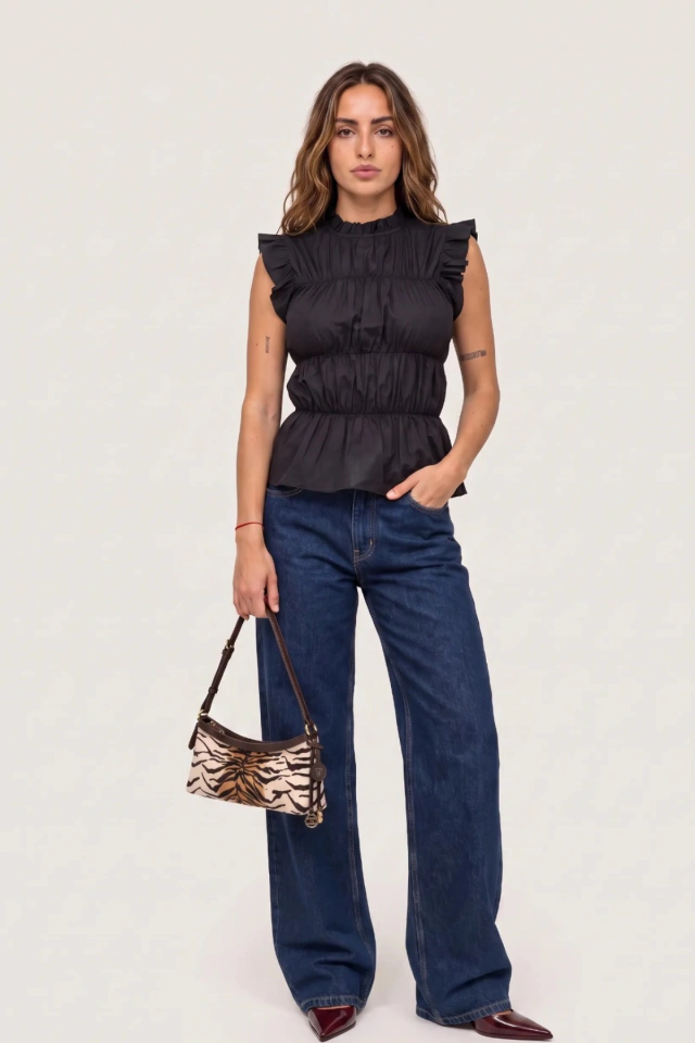 Top poplin con frunces Lucrecia — imagen 5