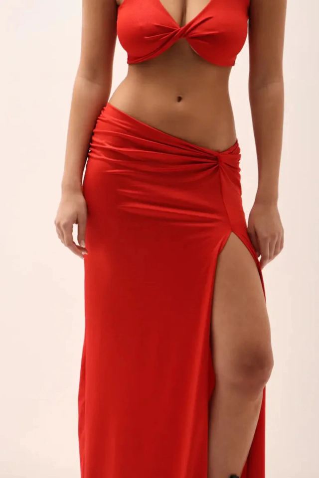 POLLERA MIDI LYCRA FOIL "CLARIS" — imagen 5