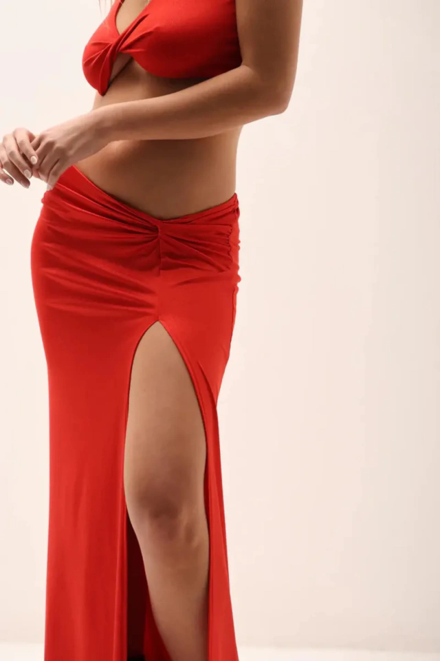 POLLERA MIDI LYCRA FOIL "CLARIS" — imagen 6