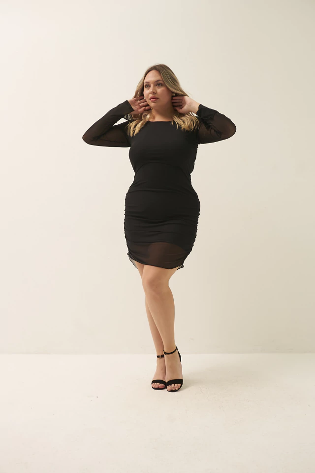 Vestido mangas largas de tul Fluxa — imagen 11