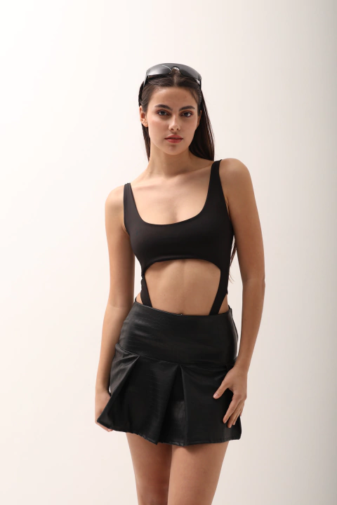 Mini de cuerina tableada Quore - comprar online