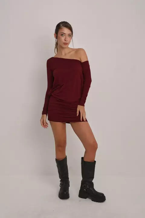 Vestido mangas largas asimétrico Sedrin - comprar online