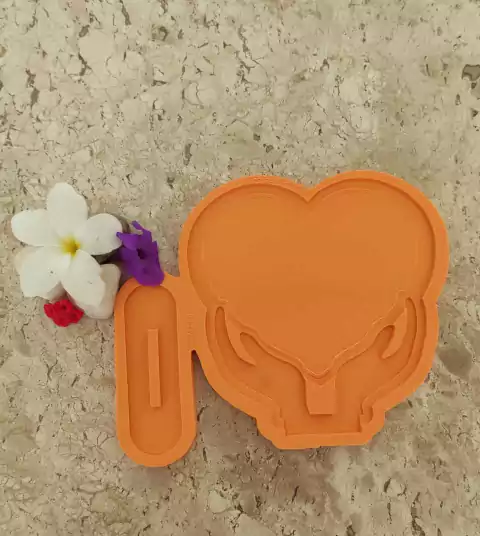 Molde de Silicone Placa Mãos com coração