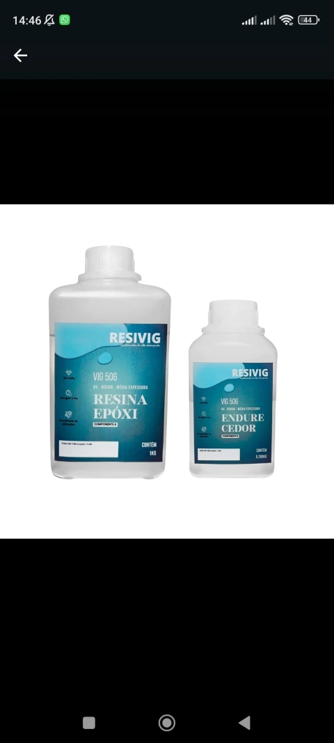 VIG 506 Resina Epóxi 1.280kg / UV Média Espessura