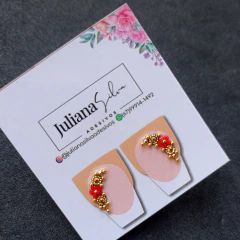 Jóia de cantinho vermelha e dourada - comprar online