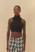 Regata Cropped Gola Bella Preto - comprar online
