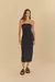 Vestido Sem Alças Pregas Preto - comprar online