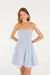 Vestido Curto Lastex Alcinhas Azul - comprar online