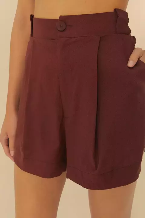 Short Pregas Bolso Lateral Marrom Rum - comprar online