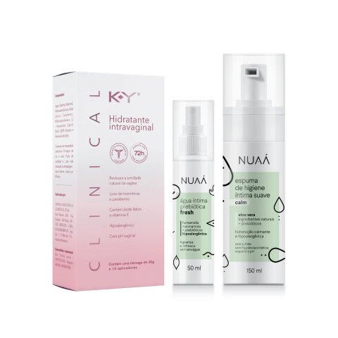Kit Espuma Calm + Água Íntima Fresh + Hidratante Vaginal