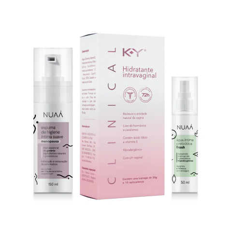 Kit Menopausa: Sabonete, Hidratante e Água Íntima