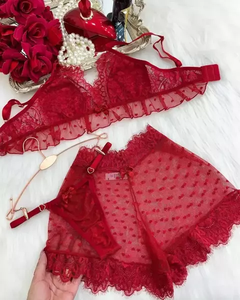 Baby doll tule acompanha calcinha