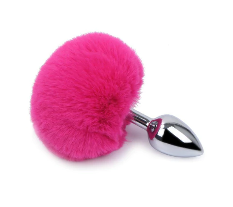 (RY001MPJ18) Plug Anal de Metal com Pompom - Tamanho P