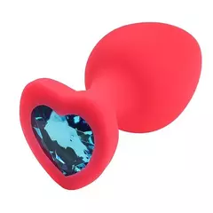 Plug de Silicone em Formato de Coração - Vermelho - M