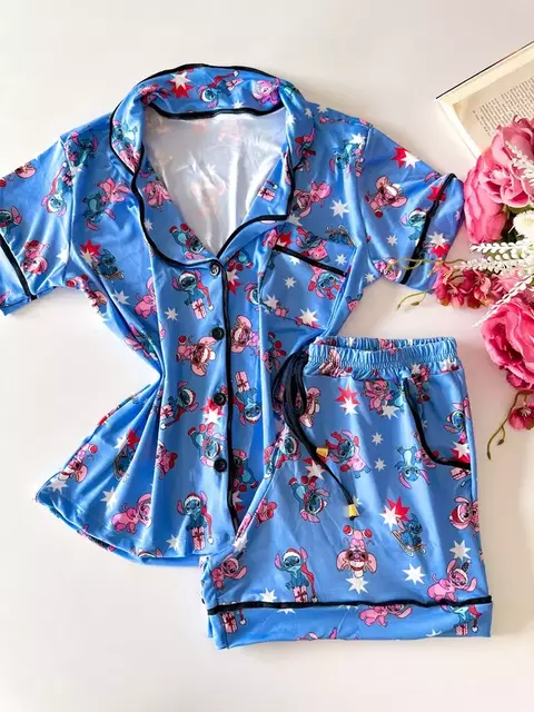 Pijama Americano Fluity - Estampa Stitch
