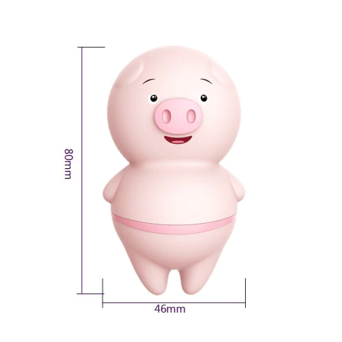 (LB6017) Porquinho Vibrador e Estimulador de Clitóris - À Bateria