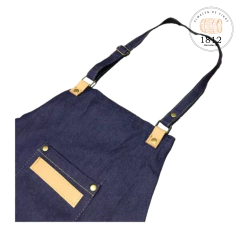 Delantal Cocina Jean Cuero Unisex Gastronomico Multirubro en internet