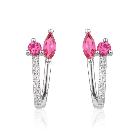 Brinco Fúcsia Prata