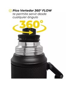 Termo Acero Inox 1.0 litros con pico Flow360 - NEGRO en internet
