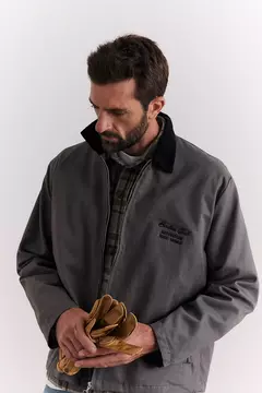 JAQUETA BIRDEN BOXY TWILL GREY - loja online