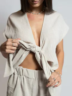 BLUSA SOUTH TO SOUTH FEM AMARRAÇÃO COTTON RUSTIC