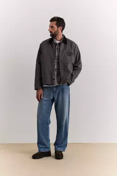 JAQUETA BIRDEN BOXY TWILL GREY - Board World