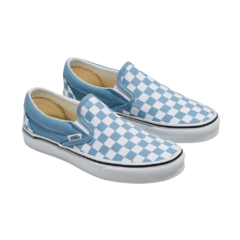 TÊNIS SLIP-ON CHECKERBOARD DUSTY BLUE