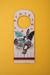 Placa De Porta Estampada Pássaro Tribal Off White