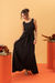 Vestido Longo Plissado Preto - Munny