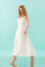 Imagem do Vestido Midi Com Detalhe Dourado Listrado Off White