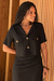 Casaqueto Cropped De Linho Preto