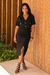 Casaqueto Cropped De Linho Preto - Munny