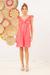 Vestido Curto Com Babado Rosa