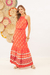 Vestido Longo Frente-única Passeio Alto Verão Coral
