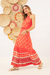 Vestido Longo Frente-única Passeio Alto Verão Coral - comprar online