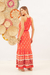 Vestido Longo Frente-única Passeio Alto Verão Coral - Munny