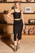 Cropped Bustiê De Linho Preto - comprar online