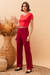 Cropped Manga Curta Vermelho - comprar online