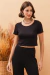 Cropped Manga Curta Preto - comprar online